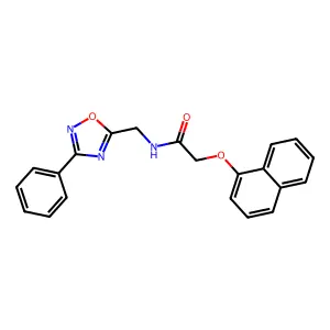 2-naphthalen-1-yloxy-N-[(3-phenyl-1,2,4-oxadiazol-5-yl)methyl]acetamide structure
