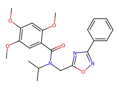 2,4,5-trimethoxy-N-[(3-phenyl-1,2,4-oxadiazol-5-yl)methyl]-N-(propan-2-yl)benzamide structure