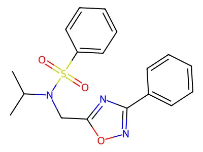 N-[(3-phenyl-1,2,4-oxadiazol-5-yl)methyl]-N-propan-2-ylbenzenesulfonamide structure