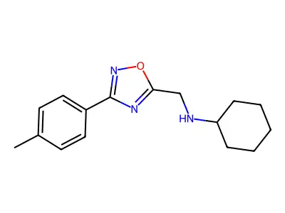 N-[[3-(4-methylphenyl)-1,2,4-oxadiazol-5-yl]methyl]cyclohexanamine structure