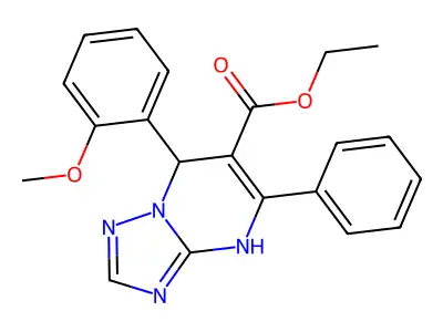 ethyl 7-(2-methoxyphenyl)-5-phenyl-4,7-dihydro[1,2,4]triazolo[1,5-a]pyrimidine-6-carboxylate structure