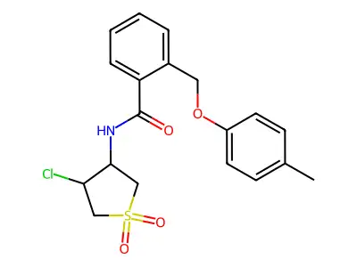 N-(4-chloro-1,1-dioxothiolan-3-yl)-2-[(4-methylphenoxy)methyl]benzamide structure