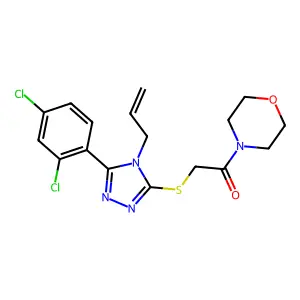 2-[[5-(2,4-dichlorophenyl)-4-prop-2-enyl-1,2,4-triazol-3-yl]sulfanyl]-1-morpholin-4-ylethanone structure