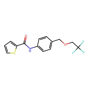 N-[4-(2,2,2-trifluoroethoxymethyl)phenyl]thiophene-2-carboxamide structure