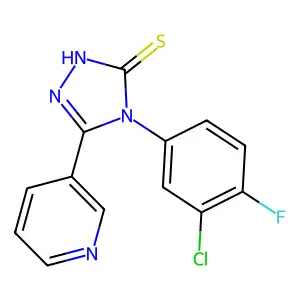 4-(3-chloro-4-fluorophenyl)-5-(pyridin-3-yl)-4H-1,2,4-triazole-3-thiol structure