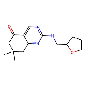 7,7-Dimethyl-2-(oxolan-2-ylmethylamino)-6,8-dihydroquinazolin-5-one structure
