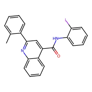 N-(2-iodophenyl)-2-(2-methylphenyl)quinoline-4-carboxamide structure