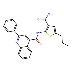 N-(3-carbamoyl-5-propylthiophen-2-yl)-2-phenylquinoline-4-carboxamide structure