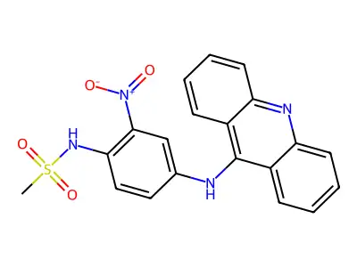 Methanesulfonanilide, 4'-(9-acridinylamino)-2'-nitro- structure