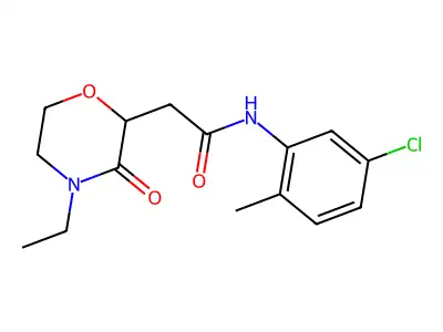 N-(5-chloro-2-methylphenyl)-2-(4-ethyl-3-oxomorpholin-2-yl)acetamide structure