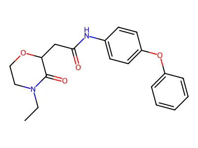 2-(4-ethyl-3-oxomorpholin-2-yl)-N-(4-phenoxyphenyl)acetamide structure