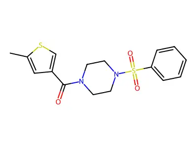 [4-(Benzenesulfonyl)piperazin-1-yl]-(5-methylthiophen-3-yl)methanone structure