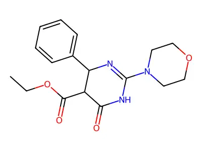 Ethyl 2-morpholin-4-yl-6-oxo-4-phenyl-3,4,5-trihydropyrimidine-5-carboxylate structure