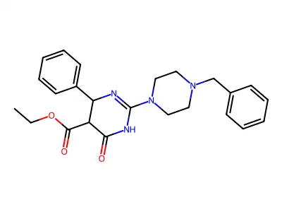 ethyl 2-(4-benzylpiperazin-1-yl)-4-oxo-6-phenyl-1,4,5,6-tetrahydropyrimidine-5-carboxylate structure