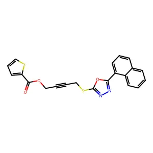 4-{[5-(1-naphthyl)-1,3,4-oxadiazol-2-yl]sulfanyl}-2-butynyl 2-thiophenecarboxylate structure
