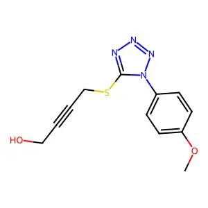 4-{[1-(4-methoxyphenyl)-1H-tetrazol-5-yl]sulfanyl}but-2-yn-1-ol structure