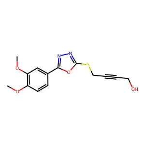 4-{[5-(3,4-Dimethoxyphenyl)-1,3,4-oxadiazol-2-yl]sulfanyl}but-2-yn-1-ol structure