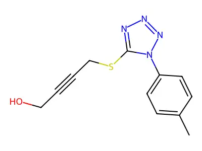 4-{[1-(4-methylphenyl)-1H-tetrazol-5-yl]sulfanyl}but-2-yn-1-ol structure