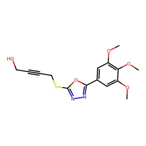 4-{[5-(3,4,5-Trimethoxyphenyl)-1,3,4-oxadiazol-2-yl]sulfanyl}but-2-yn-1-ol structure