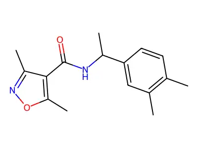 N-[1-(3,4-dimethylphenyl)ethyl]-3,5-dimethyl-1,2-oxazole-4-carboxamide structure