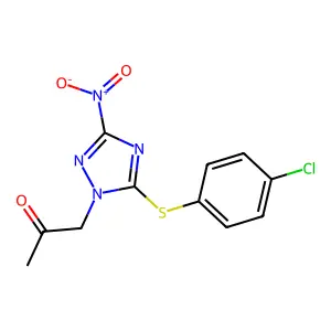 1-{5-[(4-chlorophenyl)sulfanyl]-3-nitro-1H-1,2,4-triazol-1-yl}acetone structure