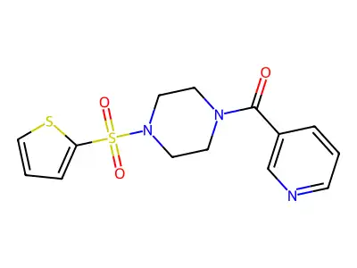 Pyridin-3-yl-(4-thiophen-2-ylsulfonylpiperazin-1-yl)methanone structure