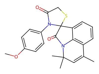 3'-(4-methoxyphenyl)-4,4,6-trimethyl-4H,4'H-spiro[pyrrolo[3,2,1-ij]quinoline-1,2'-[1,3]thiazolidine]-2,4'-dione structure