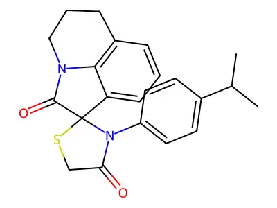 3'-[4-(propan-2-yl)phenyl]-5,6-dihydro-4H,4'H-spiro[pyrrolo[3,2,1-ij]quinoline-1,2'-[1,3]thiazolidine]-2,4'-dione structure