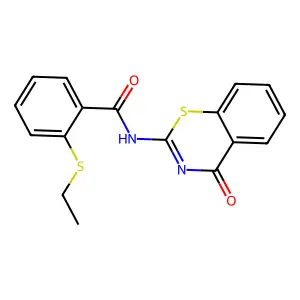 2-(ethylsulfanyl)-N-(4-oxo-4H-1,3-benzothiazin-2-yl)benzamide structure