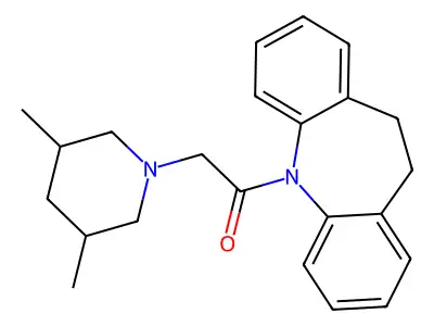 1-(10,11-dihydro-5H-dibenzo[b,f]azepin-5-yl)-2-(3,5-dimethylpiperidin-1-yl)ethanone structure