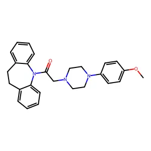 1-(5,6-dihydrobenzo[b][1]benzazepin-11-yl)-2-[4-(4-methoxyphenyl)piperazin-1-yl]ethanone structure