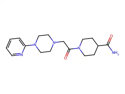 1-{[4-(Pyridin-2-yl)piperazin-1-yl]acetyl}piperidine-4-carboxamide structure