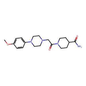 1-{2-[4-(4-Methoxyphenyl)piperazino]acetyl}-4-piperidinecarboxamide structure