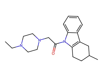 9-[(4-ethyl-1-piperazinyl)acetyl]-3-methyl-2,3,4,9-tetrahydro-1H-carbazole structure
