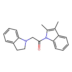 2-(2,3-dihydro-1H-indol-1-yl)-1-(2,3-dimethyl-1H-indol-1-yl)ethanone structure