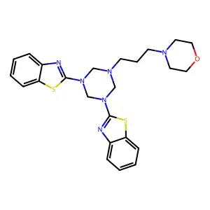 2-[3-(1,3-benzothiazol-2-yl)-5-(3-morpholin-4-ylpropyl)-1,3,5-triazinan-1-yl]-1,3-benzothiazole structure