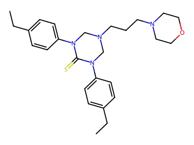 1,3-Bis(4-ethylphenyl)-5-(3-morpholinopropyl)-1,3,5-triazinane-2-thione structure