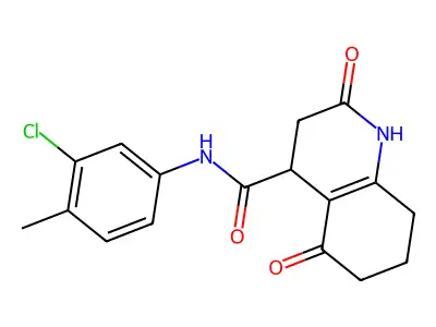 N-(3-chloro-4-methylphenyl)-2,5-dioxo-1,2,3,4,5,6,7,8-octahydroquinoline-4-carboxamide structure