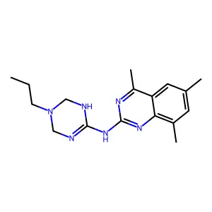 4,6,8-trimethyl-N-(5-propyl-1,4,5,6-tetrahydro-1,3,5-triazin-2-yl)quinazolin-2-amine structure