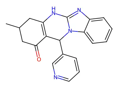 3-Methyl-12-(pyridin-3-yl)-2,3,4,12-tetrahydrobenzimidazo[2,1-b]quinazolin-1-ol structure