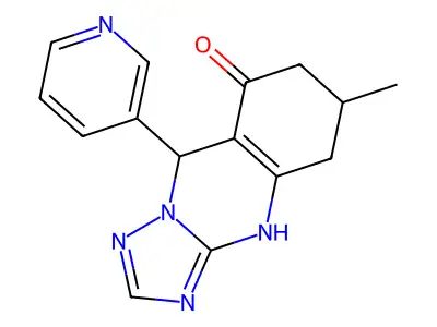6-methyl-9-(pyridin-3-yl)-5,6,7,9-tetrahydro[1,2,4]triazolo[5,1-b]quinazolin-8(4H)-one structure