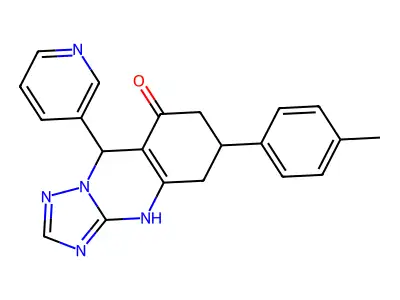 6-(4-methylphenyl)-9-(pyridin-3-yl)-5,6,7,9-tetrahydro[1,2,4]triazolo[5,1-b]quinazolin-8-ol structure