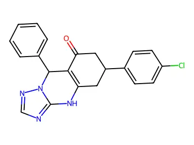 6-(4-chlorophenyl)-9-phenyl-5,6,7,9-tetrahydro[1,2,4]triazolo[5,1-b]quinazolin-8(4H)-one structure
