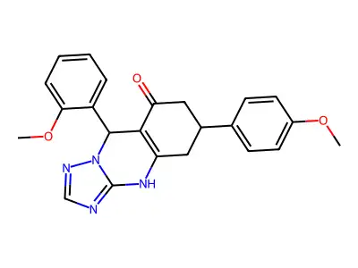 9-(2-methoxyphenyl)-6-(4-methoxyphenyl)-5,6,7,9-tetrahydro[1,2,4]triazolo[5,1-b]quinazolin-8(4H)-one structure