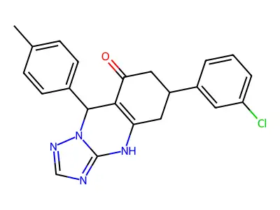 6-(3-chlorophenyl)-9-(4-methylphenyl)-5,6,7,9-tetrahydro[1,2,4]triazolo[5,1-b]quinazolin-8(4H)-one structure