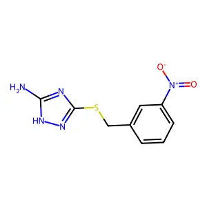 3-[(3-nitrophenyl)methylsulfanyl]-1H-1,2,4-triazol-5-amine structure