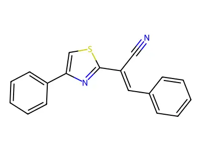 3-Phenyl-2-(4-phenyl-1,3-thiazol-2-yl)prop-2-enenitrile structure