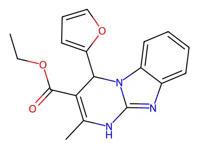 Ethyl 4-(2-furyl)-2-methyl-1,4-dihydropyrimido[1,2-a]benzimidazole-3-carboxylate structure