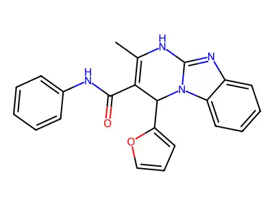 4-(2-furanyl)-2-methyl-N-phenyl-1,4-dihydropyrimido[1,2-a]benzimidazole-3-carboxamide structure