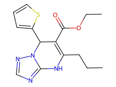 ethyl 5-propyl-7-(2-thienyl)-4,7-dihydro[1,2,4]triazolo[1,5-a]pyrimidine-6-carboxylate structure
